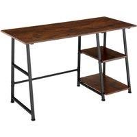 Tectake Office Desk Paisley 120X50X73 5Cm With 2 Shelves - Brown