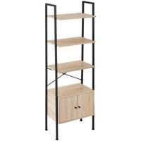 Ladder shelf Brentwood 57.5x34x173cm with 4 shelves, 2 cupboards