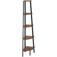 Tectake Corner Shelf Portland 5 Tiers - Brown