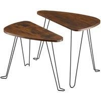Coffee Tables Side Nesting Pair for Living Room Wood Modern Set of 2
