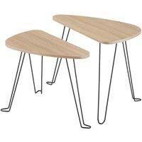 Coffee Tables Side Nesting Pair for Living Room Wood Modern Set of 2
