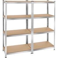 TecTake Garage Shelving Unit Set Of 2 - Heavy Duty 4 Tier