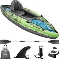 Kayak Inflatable Canoe Blow-up 1 Person Set Double Paddle Seat Storage Bag