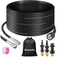 Drain cleaning hose set including 2 nozzles & 3 adapters