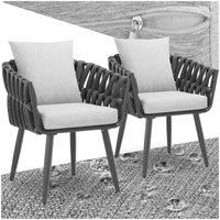 Dining Chairs Garden Armchair Set of 2 Chair Accent Indoor Outdoor Rope Seating