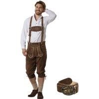 Lederhosen Long Trachten Oktoberfest Leather German Traditional Brown Bavarian