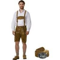 Lederhosen Short Trachten Oktoberfest Leather German Traditional Brown Bavarian