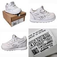 Reebok Classic Leather Infant White Trainers Size UK 3.5 / EUR  19.5 / 10cm
