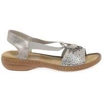 Rieker Women/'s Slip On Padded Footbed Sandals (Metallic, UK Footwear Size System, Adult, Women, Numeric, Medium, 6)