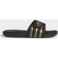 adidas Adissage, Unisex Adult/'s Gymnastics Shoe, Core Black/Gold Met./Core Black, 10 UK (44 2/3 EU)