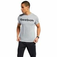 Reebok Men/'s Graphic Series Linear Logo T Shirt, Medium Grey Heather, L UK
