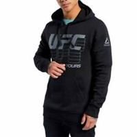 Reebok UFC Black Fan Gear Jumper Pullover Hoodie FJ5161 Mens Size Small