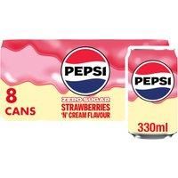 Pepsi Treats Strawberries 'N' Cream Flavour Cans 8 x 330ml