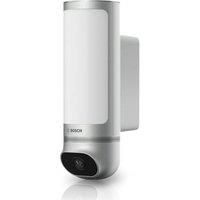 Bosch Smart Home outdoor camera II, outdoor surveillance camera, 1080p full HD resolution with integrated alarm siren and designer light, compatible with Amazon Alexa, silver
