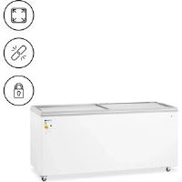 Chest Freezer - 550 L - glass doors - lockable - Royal Catering RCFGDF-550