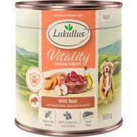 12 x 400g/800g Lukullus Vitality Wet Dog Food - 10 + 2 Free! * - Immune System: Wild Boar (Grain-Free) (12 x 800g)