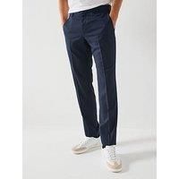 Boss H-Genuis Slim Fit Wool Suit Trousers - Navy