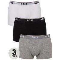 BOSS Mens BoxerBr 3P Power Three-Pack of Stretch-Cotton Boxer Briefs with Logos