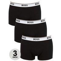 BOSS Trunk 3P Power Underwear in Black with White Band