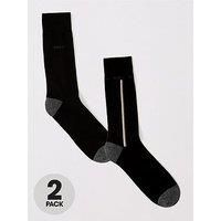 BOSS Mens 2P RS Iconic CC Two-pack of cotton-blend socks in a regular length