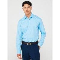 Boss Joe Regular Fit Easy Iron Dobby Texture Shirt - Light Blue