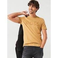 Boss Thinking 1 Regular Fit Large Logo T-Shirt - Beige