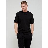 HUGO Mens Dapolino Relaxed-fit T-Shirt in Cotton Jersey with Printed Logo Black