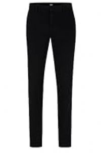BOSS Mens Kaito1 Slim-fit Chinos in Stretch-Cotton Gabardine Black
