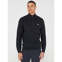 BOSS Mens Momentum-X QZ Branded Zip-Neck Sweater in Dry-Flex Fabric