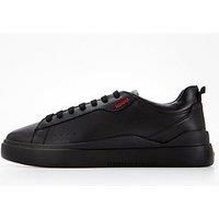 HUGO Mens Blake Tenn Cupsole Trainers in Smooth Leather Size 11 Black