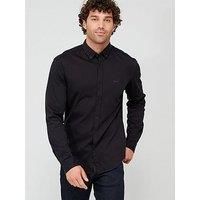 BOSS Mens BIADO R Button-Down Regular-fit Shirt in Cotton Jersey Black