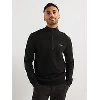 BOSS Mens Momentum-X QZ Branded Zip-Neck Sweater in Dry-Flex Fabric
