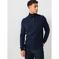 BOSS Men's Jacket Cardigan Avac FZ Blue 50501750 404 Dark Blue