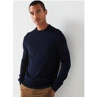 Boss Avac Crew Knitted Jumper - Blue