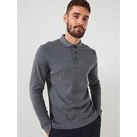 BOSS PADO 30 INTERLOCK-COTTON LONG SLEEVE POLO SHIRT