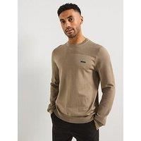 BOSS Mens Momentum-X CN Branded Crew-Neck Sweater in Dry-Flex Fabric