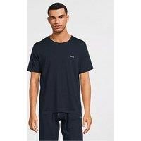 BOSS Mens Mix&Match T-Shirt R Embroidered-logo T-shirt in stretch cotton Dark Blue