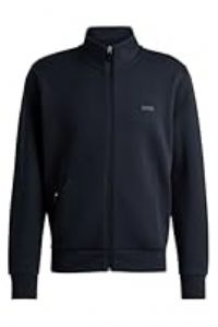 BOSS Mens Skaz Logo-Print Zip-up Sweatshirt in Stretch Cotton