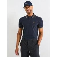BOSS Mens Polo Shirt Polo Shirt Short Sleeve Top Navy/Gold L
