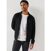 BOSS Mens Zestart Cotton-terry zip-up jacket with logo badge