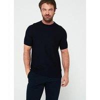 Boss Tantino Regular Fit Short Sleeve Knitted Jumper - Navy