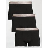 BOSS Mens Trunk 3P Metallic Three-Pack of Logo-Waistband Trunks in a Cotton Blend