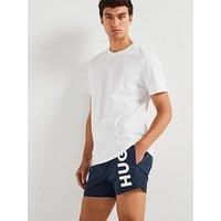 HUGO Mens ABAS Logo-print swim shorts in quick-dry fabric