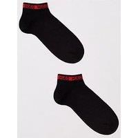 Hugo Bodywear 2 Pack Tape Socks - Black