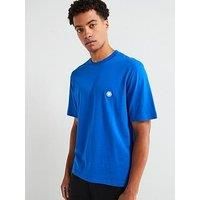 Hugo Blue Niley Regular Fit Smiley Left Chest Logo T-Shirt - Bright Blue