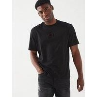 HUGO Mens Dugojelly Logo-Patch T-Shirt in Cotton Jersey