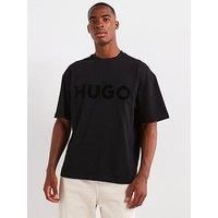 Hugo Dinkee Tonal Logo Oversize Fit T-Shirt - Black