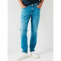 BOSS Mens H-Delaware Pure-Blue Slim-fit Jeans in Comfort-Stretch Denim