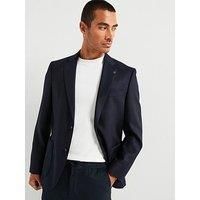 BOSS Mens H-Janson-233 Micro-Patterned Regular-fit Jacket in Stretch Wool