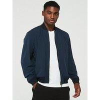 Boss Obear Nylon Ma1 Bomber Jacket - Dark Blue